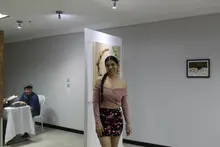 Leszli Betancourt, estudiante de Arte Visuales, expuso su obra en Calarcá