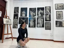 Saray Ospina expuso su obra artística en el Instituto de Bellas Artes