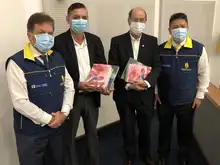 Dr. Eduardo Jose? Gonza?lez Angulo, Director UNGRD, Dr. Francisco Antonio Uribe Go?mez, Representante rector UTP, Geo?logo Armando Espinosa Baquero, Ingeniero Luis Carlos Marti?nez Medina, UNGRD