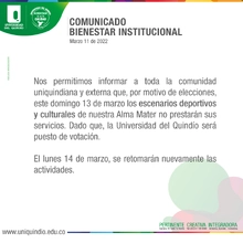 Comunicado Bienestar Institucional 