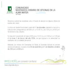 novedades horario de oficina