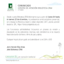 Comunicado Biblioteca